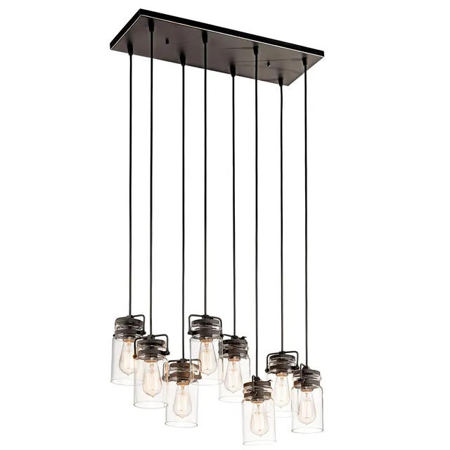 kichler-brinley-25-5-linear-chandelier-8-light-olde-bronze-model-42890oz-farmhou image 1