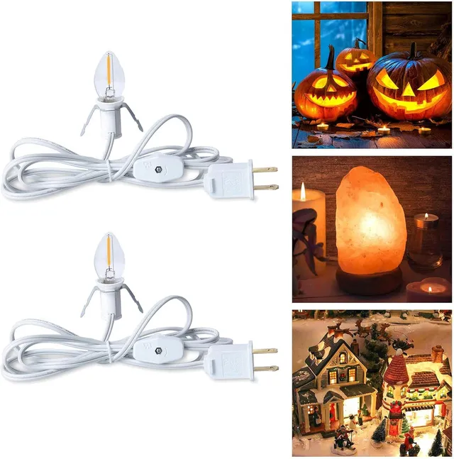 brightown-6ft-accessory-cord-with-c7-led-bulb-for-blow-molds-christmas-villages- image 1