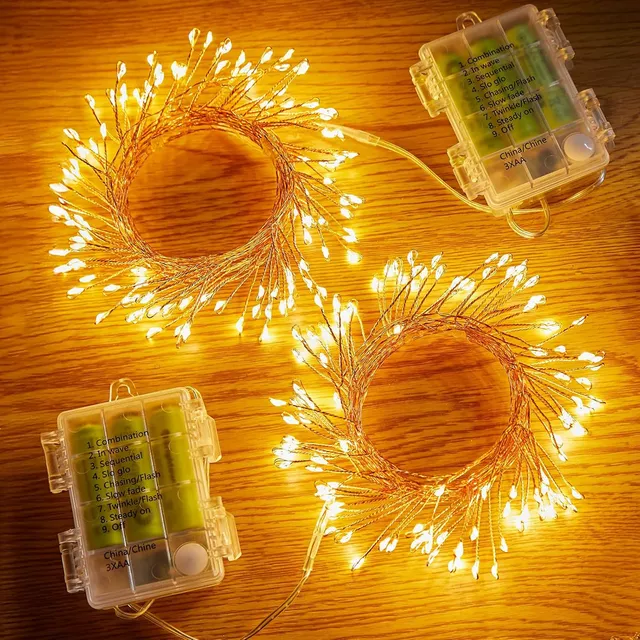 brightown-2-pack-warm-white-5ft-60-led-battery-operated-silver-wire-firecracker- image 1