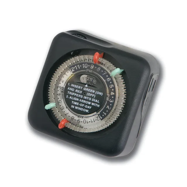 kichler-15557bk-plug-in-landscape-lighting-timer-traditional-pin-settings-2-on-o image 1