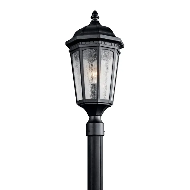 kichler-courtyard-outdoor-post-light-textured-black-10-25-x-23-75 image 1