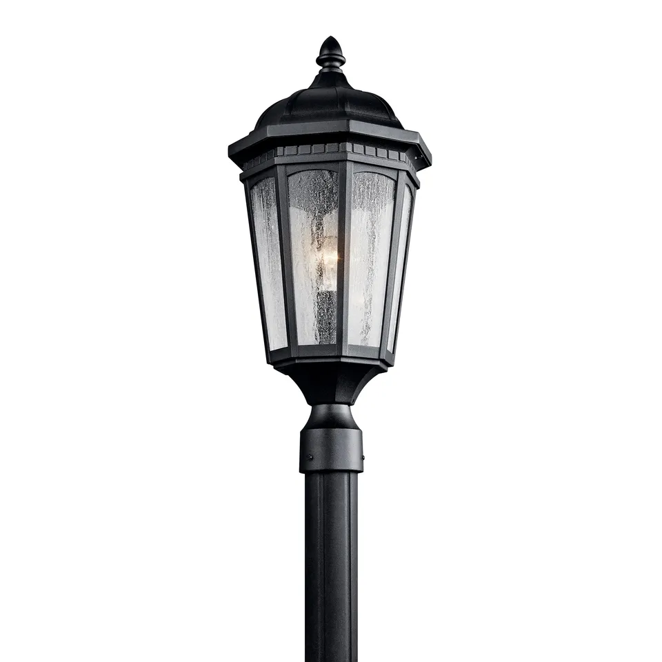 kichler-courtyard-outdoor-post-light-textured-black-10-25-x-23-75 image 1