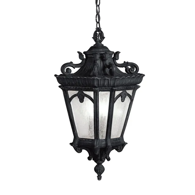 kichler-tournai-99-3-light-outdoor-pendant-clear-seeded-glass-textured-black-12- image 1