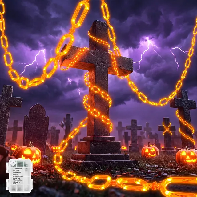 brightown-10ft-battery-operated-chain-orange-lights-88-led-8-lighting-modes-for- image 1