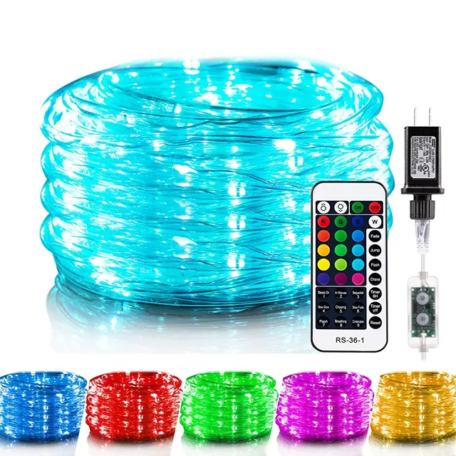 brightown-33ft-plug-in-100-led-16-colors-changing-rope-lights-with-remote-for-li image 1