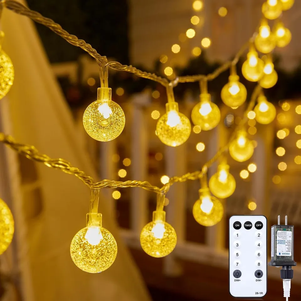 brightown-33ft-100-led-crystal-globe-fairy-string-lights-with-remote-8-modes-war image 1