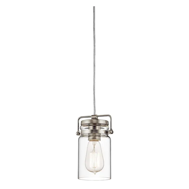 kichler-brinley-7-75-kitchen-pendant-in-brushed-nickel-1-light-clear-glass-42878 image 1