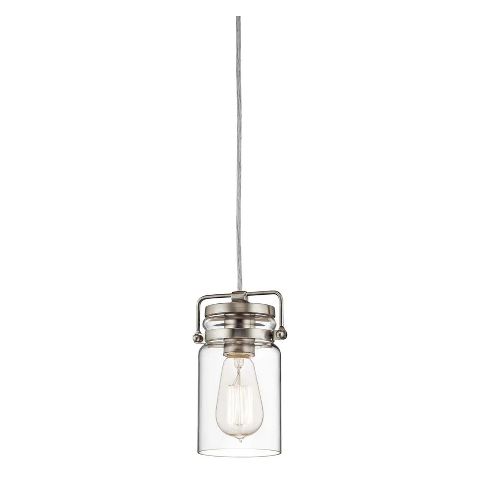 kichler-brinley-7-75-kitchen-pendant-in-brushed-nickel-1-light-clear-glass-42878 image 1