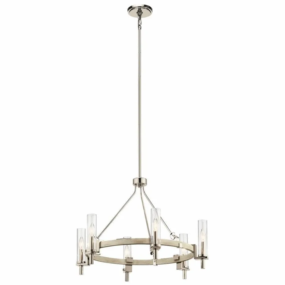 kichler-telan-44284www-transitional-six-light-chandelier-in-white-washed-wood-fi image 1