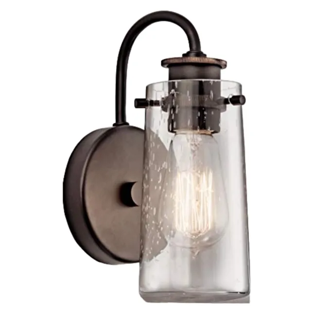 kichler-braelyn-1-light-wall-sconce-olde-bronze-clear-seeded-glass-45457oz image 1