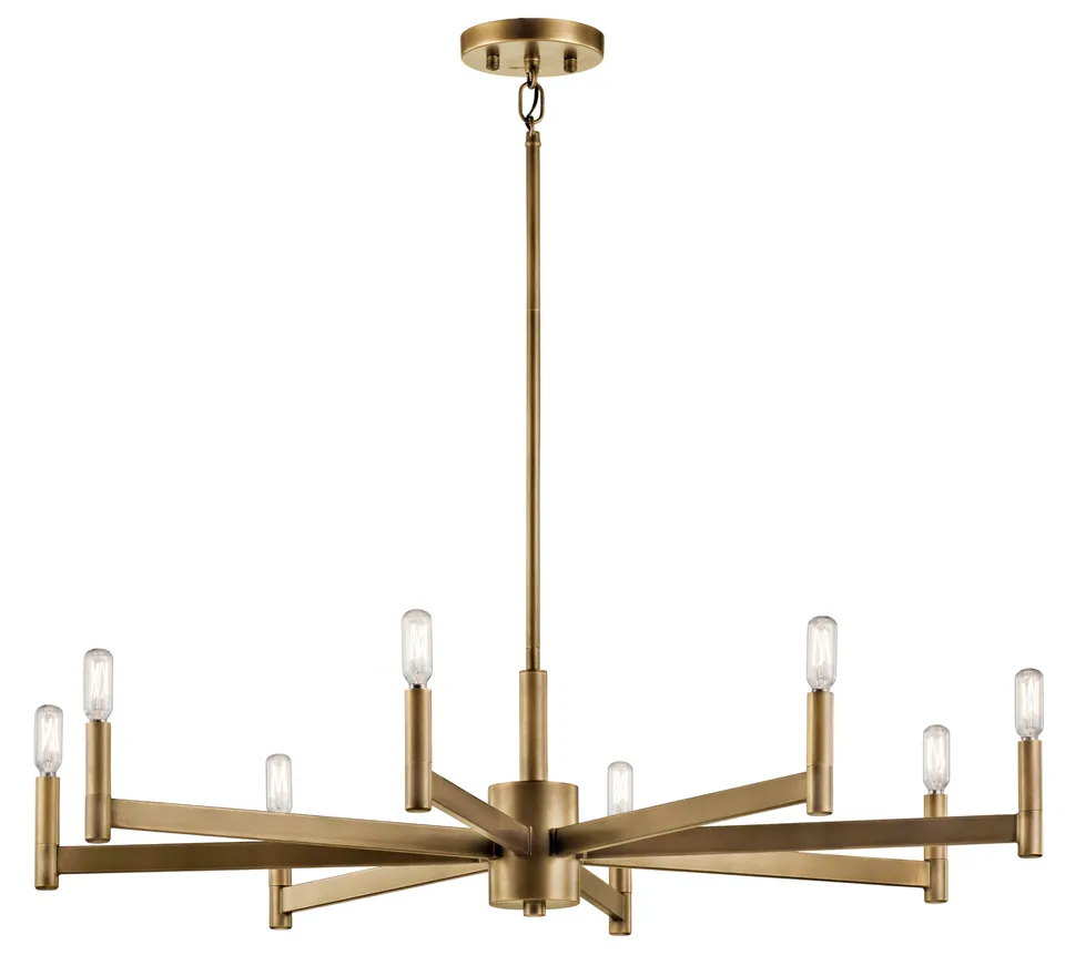 kichler-erzo-9-25-8-light-chandelier-natural-brass-43857nbr-modern-candle-chande image 1
