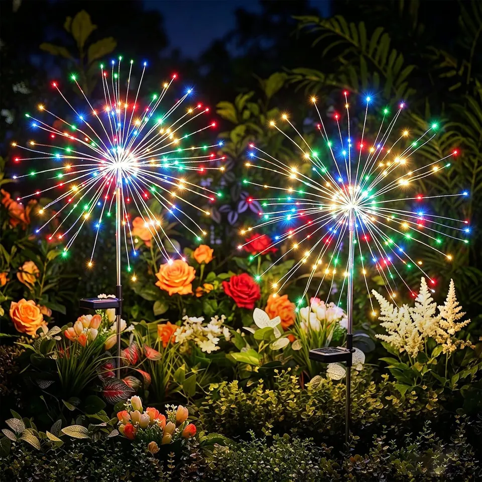 brightown-2-pack-180-led-firework-solar-stake-lights-red-yellow-blue-green-8-mod image 1