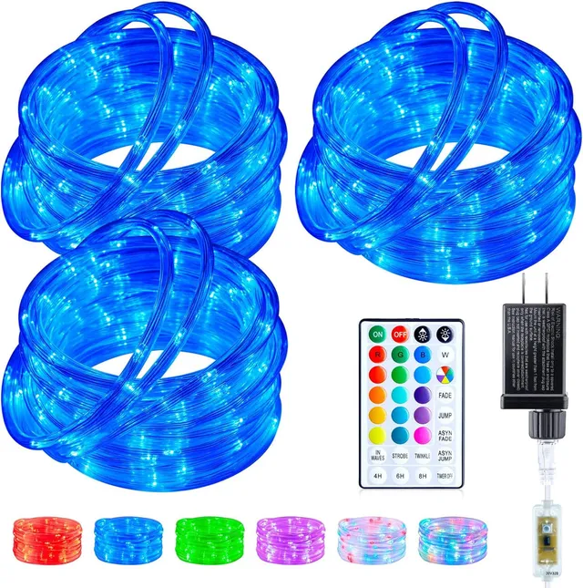 brightown-99ft-plug-in-300-led-18-colors-changing-outdoor-string-rope-lights-wit image 1
