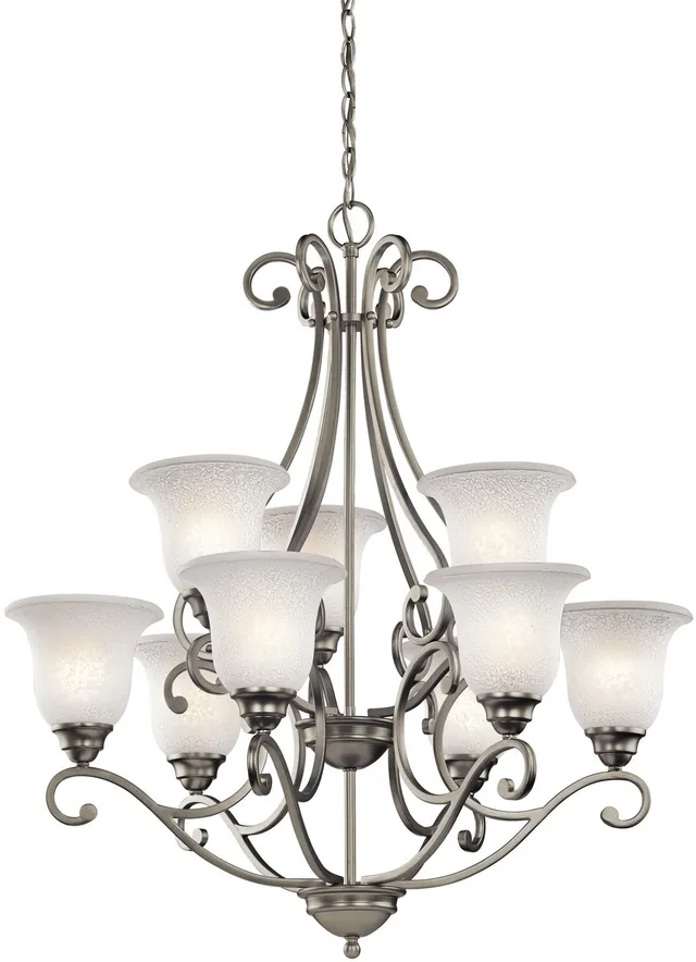 kichler-camerena-34-5-9-light-two-tier-chandelier-brushed-nickel-43226ni image 1