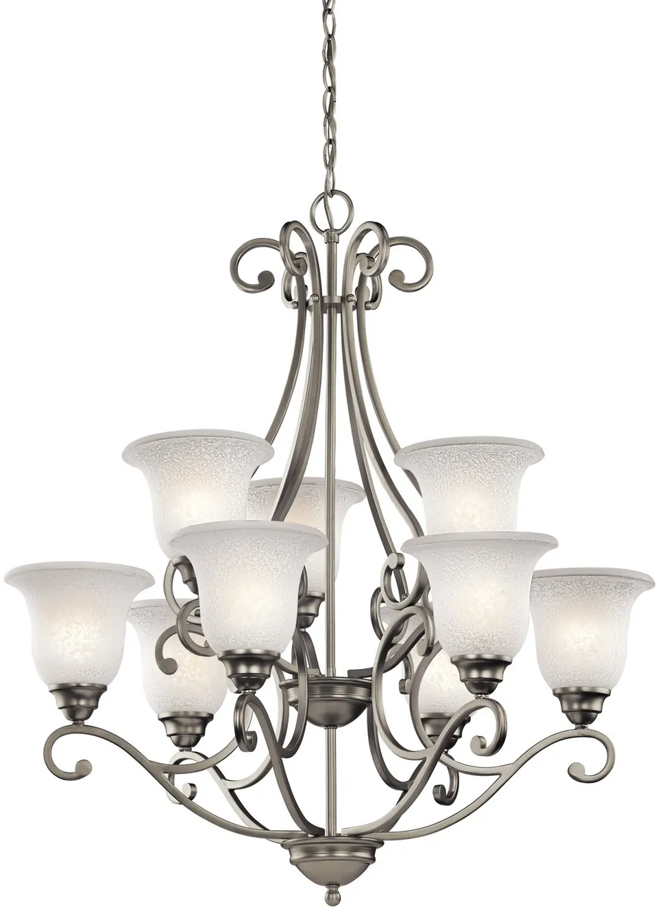 kichler-camerena-34-5-9-light-two-tier-chandelier-brushed-nickel-43226ni image 1