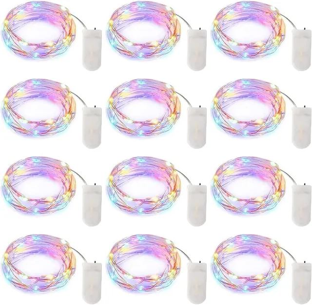 brightown-12-pack-7ft-battery-operated-silver-wire-fairy-lights-with-20-leds-eac image 1