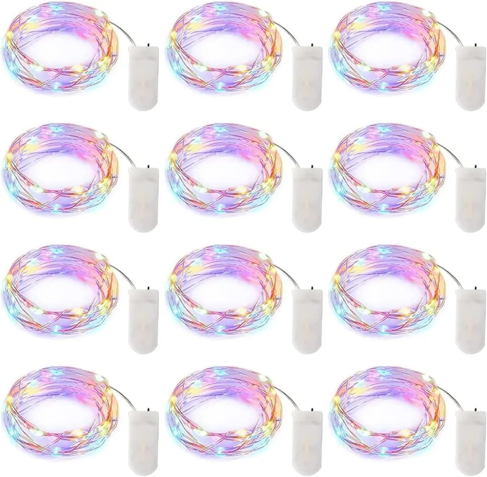 brightown-12-pack-7ft-battery-operated-silver-wire-fairy-lights-with-20-leds-eac image 1
