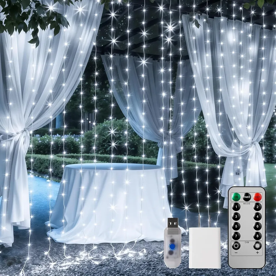 brightown-300-led-curtain-fairy-lights-9-8x9-8ft-usb-plug-in-with-remote-8-modes image 1