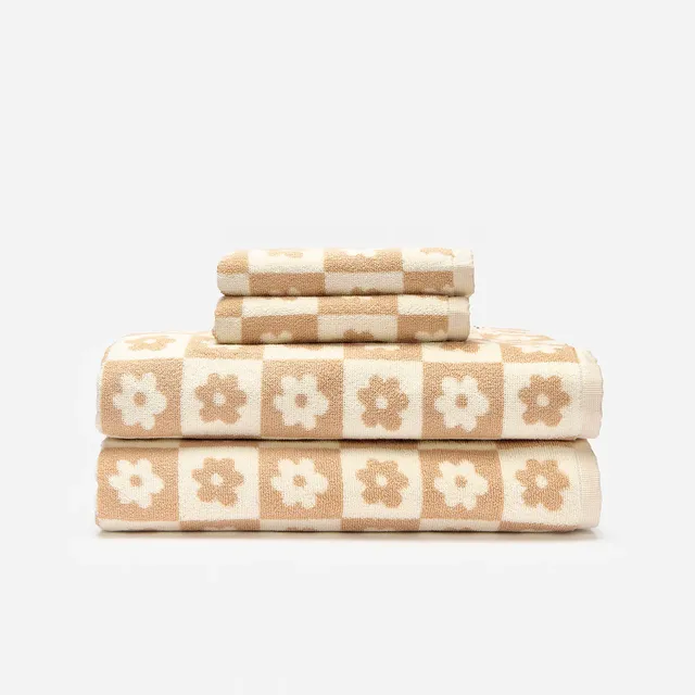 slowtide-gigi-bath-towel-bundle-2-2-sandstone-checkerboard-floral image 1