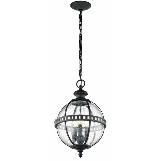 kichler-49603ld-three-light-outdoor-pendant-in-londonderry-finish-with-clear-see image 1