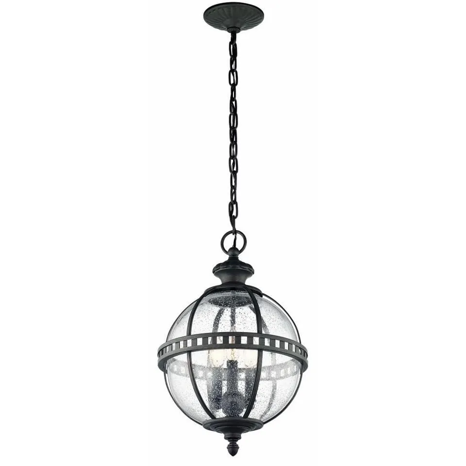 kichler-49603ld-three-light-outdoor-pendant-in-londonderry-finish-with-clear-see image 1