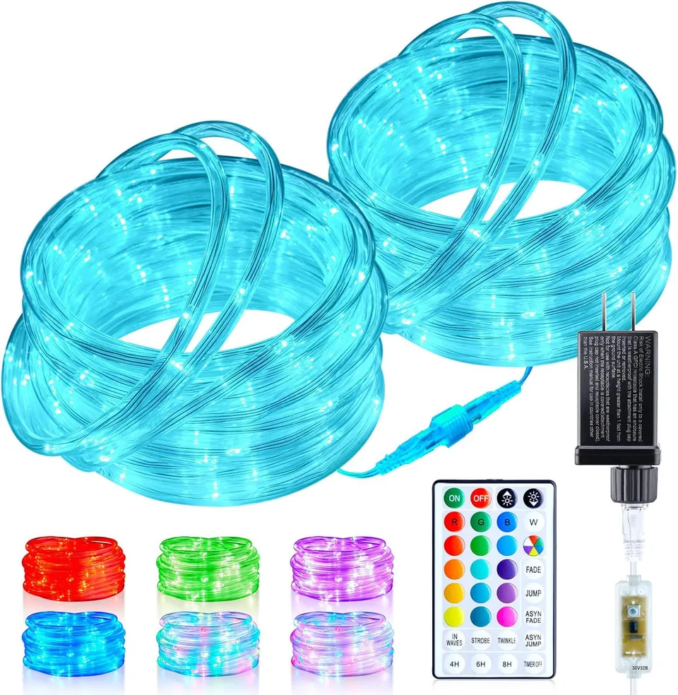 brightown-66ft-plug-in-200-led-18-color-changing-outdoor-string-lights-with-remo image 1