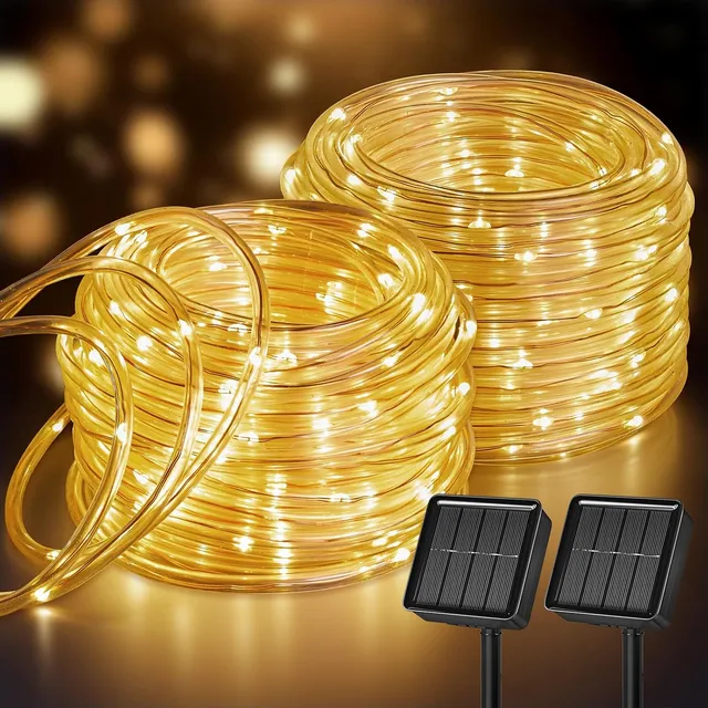 brightown-2-pack-78ft-total-200-led-solar-rope-lights-8-modes-warm-white-waterpr image 1