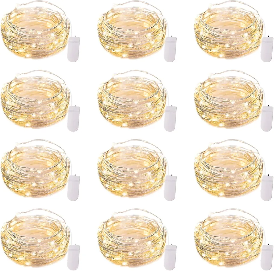 brightown-12-pack-7ft-led-fairy-lights-battery-operated-silver-wire-warm-white-2 image 1