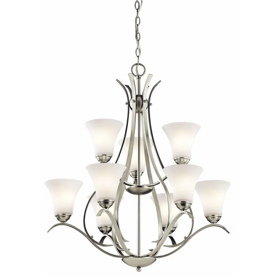 kichler-keiran-33-25-9-light-chandelier-brushed-nickel-finish-with-satin-etched- image 1
