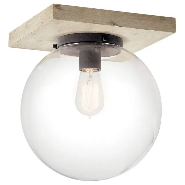 kichler-44299www-marquee-one-light-flush-mount-white-washed-wood-and-bronze-fini image 1