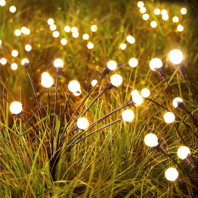 brightown-4-pack-48-led-solar-firefly-stake-lights-warm-white-flexible-stems-2-m image 1