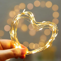 brightown-5-pack-7ft-battery-operated-silver-wire-fairy-lights-warm-white-timer- image 2