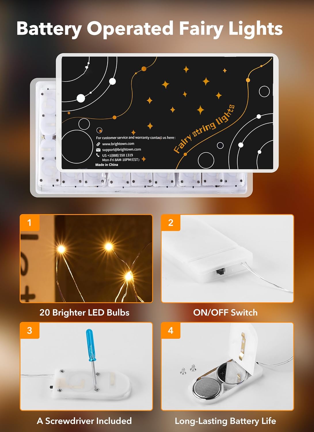brightown-12-pack-7ft-led-fairy-lights-battery-operated-silver-wire-warm-white-2 image 3