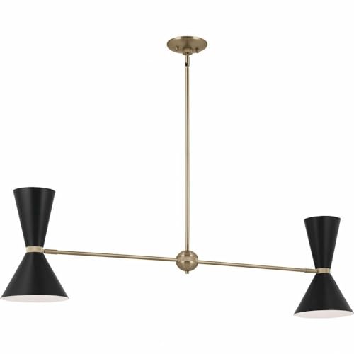 kichler-phix-4-light-linear-chandelier-champagne-bronze-black-mid-century-modern image 3