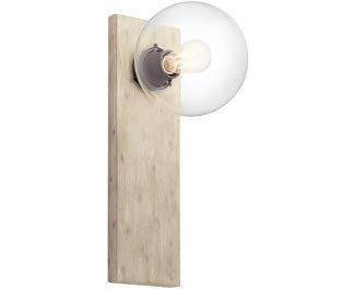 kichler-marquee-44298www-1-light-wall-sconce-white-washed-wood-clear-globe image 3