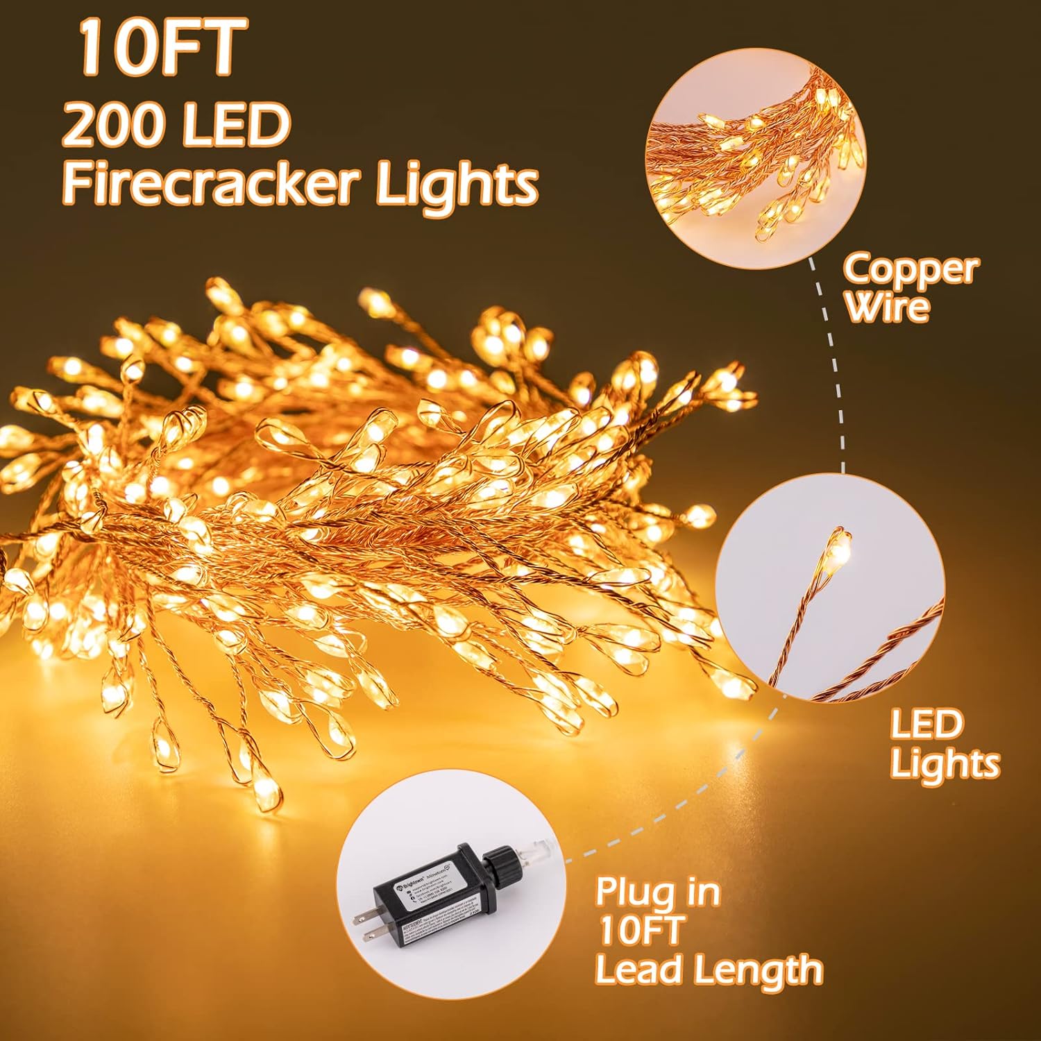 brightown-10ft-200led-firecracker-cluster-string-lights-with-8-modes-warm-white image 5
