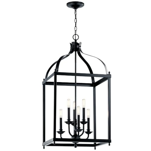 kichler-larkin-42568bk-6-light-pendant-chandelier-black image 6