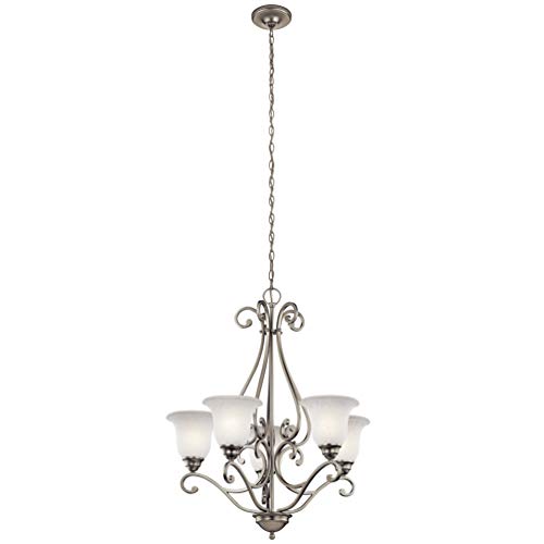 kichler-camerena-31-25-5-light-chandelier-brushed-nickel-with-white-scavo-glass- image 8