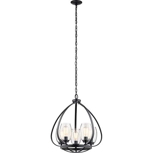 kichler-tuscany-5-light-chandelier-in-black-with-clear-seeded-glass-24 image 2