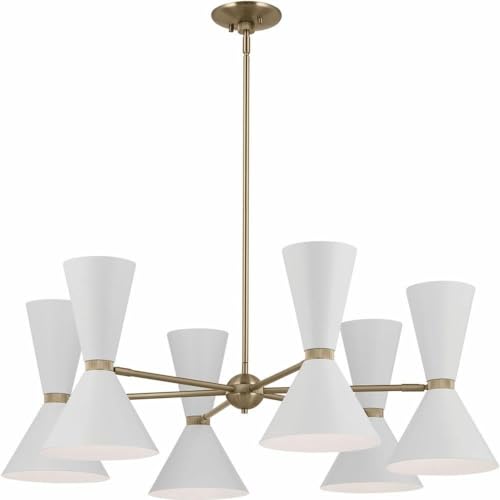 kichler-phix-12-light-chandelier-champagne-bronze-mid-century-modern-with-pivoti image 6