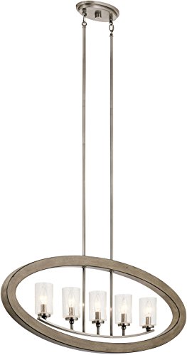 kichler-grand-bank-43186dag-five-light-linear-chandelier-distressed-antique-gray image 2