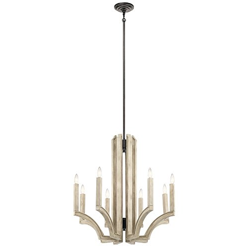 kichler-botanica-44261avi-8-light-chandelier-white-washed-faux-wood-anvil-iron-4 image 2