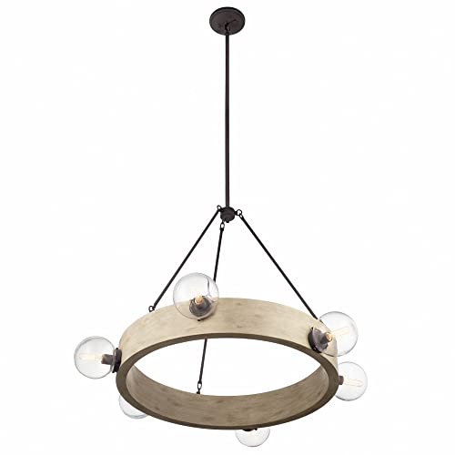 kichler-marquee-6-light-chandelier-bronze-dark-with-white-washed-wood-transition image 4