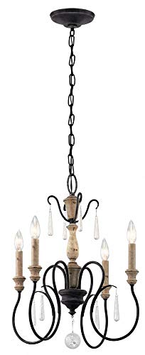 kichler-43615wzc-four-light-chandelier-in-weathered-zinc image 4