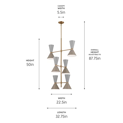 kichler-phix-12-light-foyer-chandelier-in-champagne-bronze-with-greige-and-white image 8