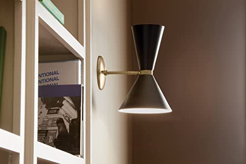 kichler-phix-13-5-2-light-wall-sconce-champagne-bronze-with-black-pivoting-shade image 7