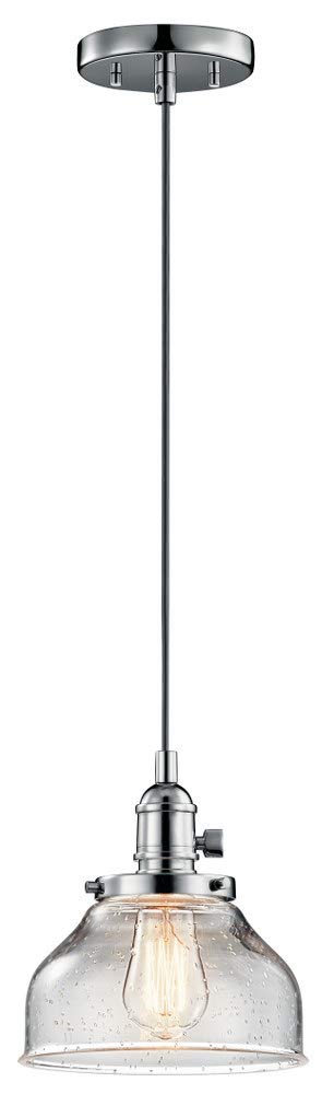 kichler-avery-8-5-1-light-bell-mini-pendant-chrome-clear-seeded-glass image 7