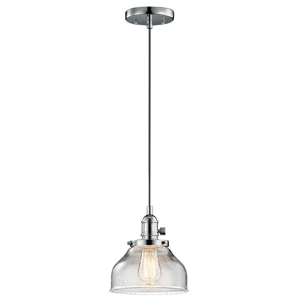 kichler-avery-8-5-1-light-bell-mini-pendant-chrome-clear-seeded-glass image 1