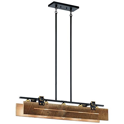 kichler-ridgewood-44180bkt-five-light-linear-chandelier-textured-black image 4