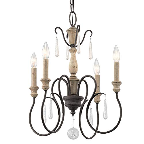 kichler-43615wzc-four-light-chandelier-in-weathered-zinc image 5